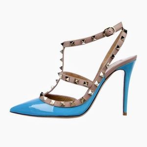Valentino blue rockstud pumps size 8.5